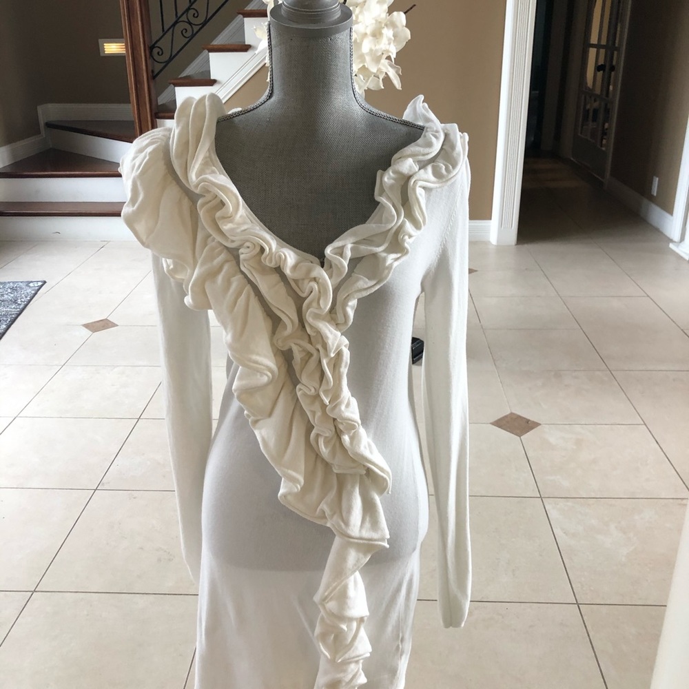 White sweater dress